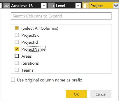 Développer les options du projet