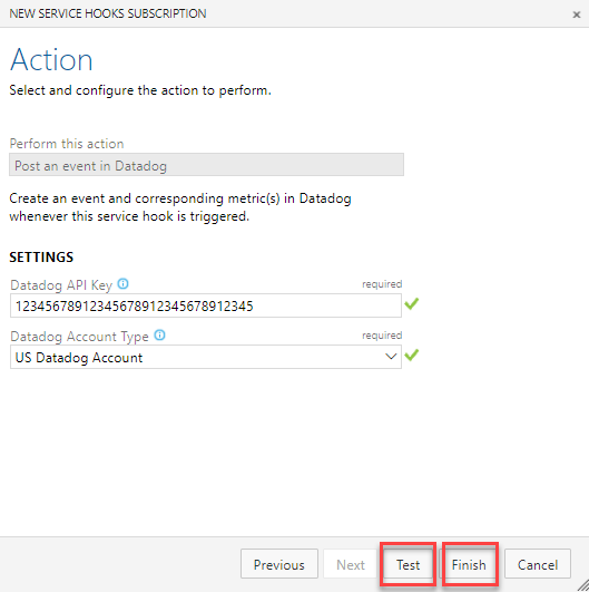 Capture d’écran de l’emplacement où vous sélectionnez et configurez l’action à effectuer.