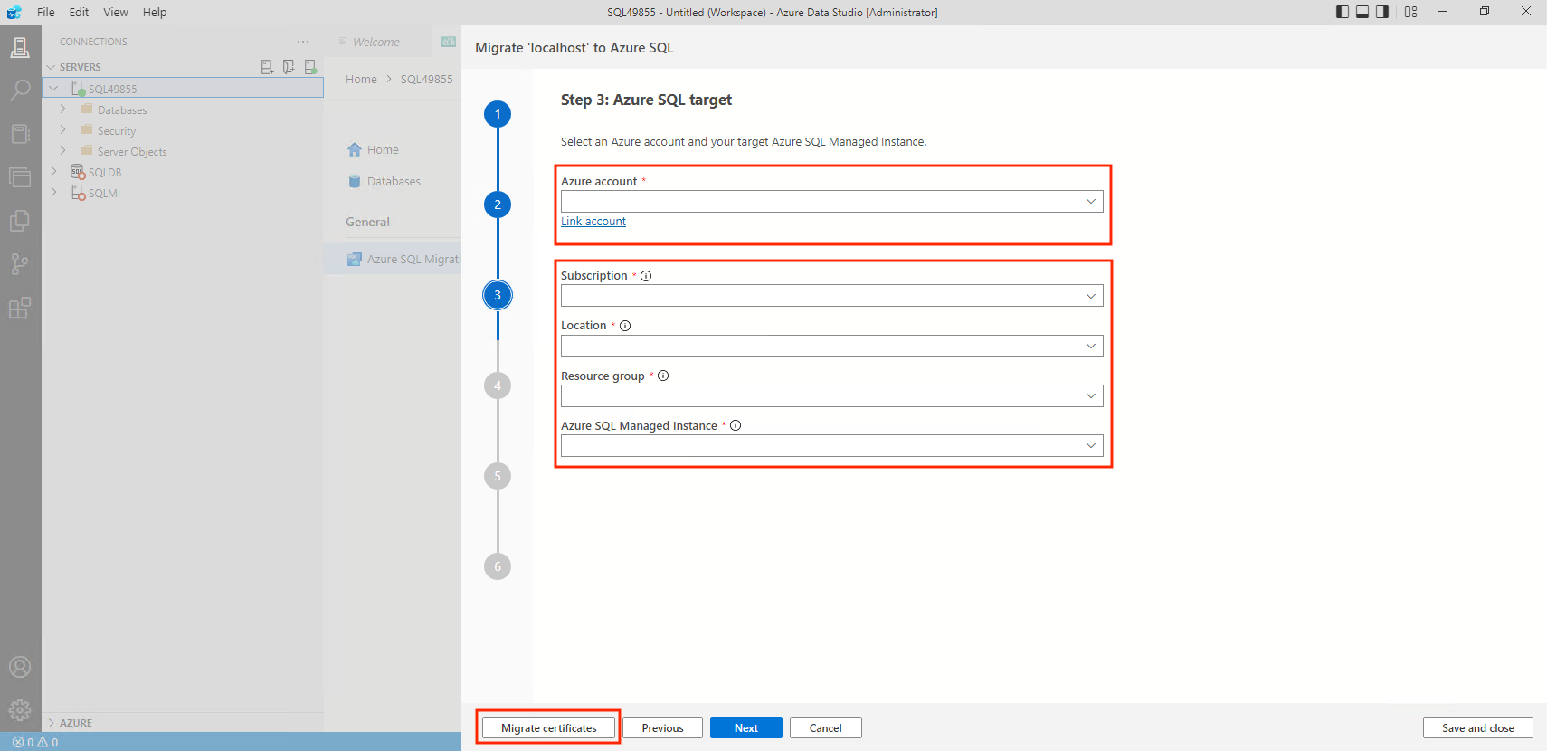 Screenshot that shows Azure account details.