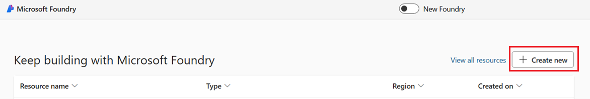 Capture d’écran montrant comment créer un projet dans Foundry.