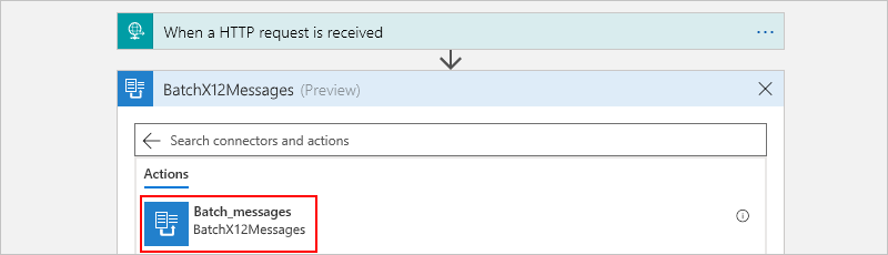 Sélection de l’action « Batch_messages »