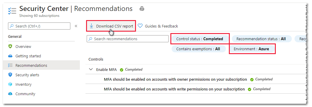 Exportation de recommandations filtrées vers un fichier CSV.