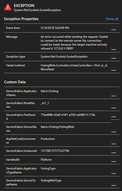 Exception Application Insights