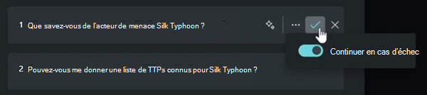 Capture d’écran du bouton bascule continuer en cas d’échec.