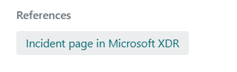 Capture d’écran montrant Microsoft Sentinel lien d’incident dans une réponse.