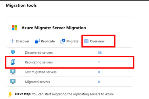 Capture d’écran de l’option de moniteur de réplication.