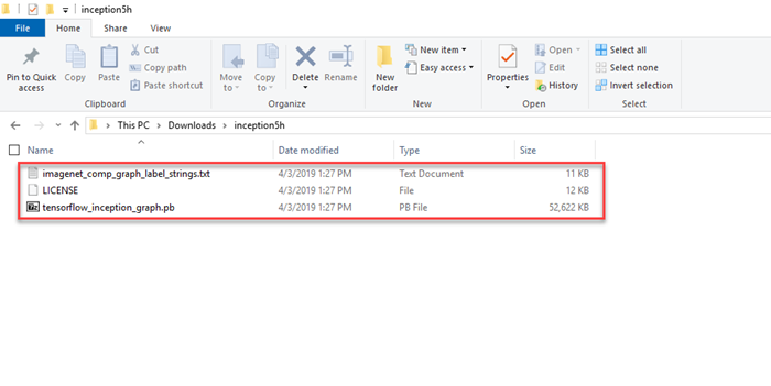 Contenu du répertoire d’inception