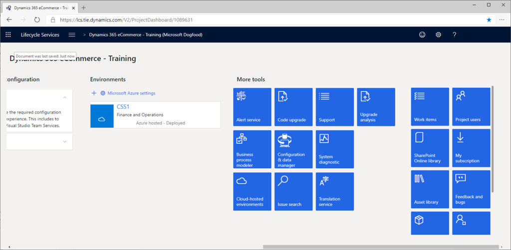 Screenshot of LCS options when scrolling right.