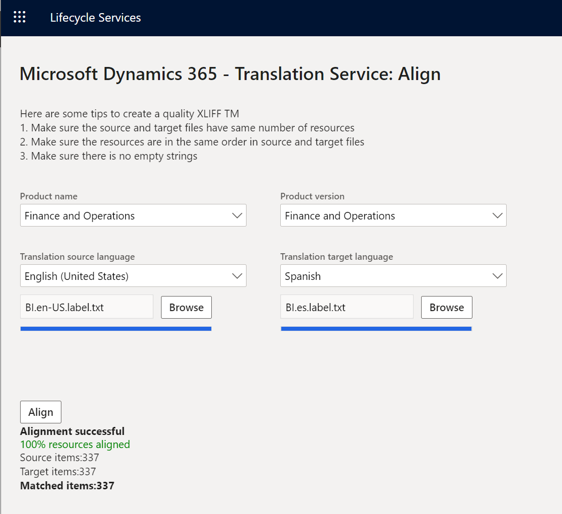 Alignment completed Alignment completed.