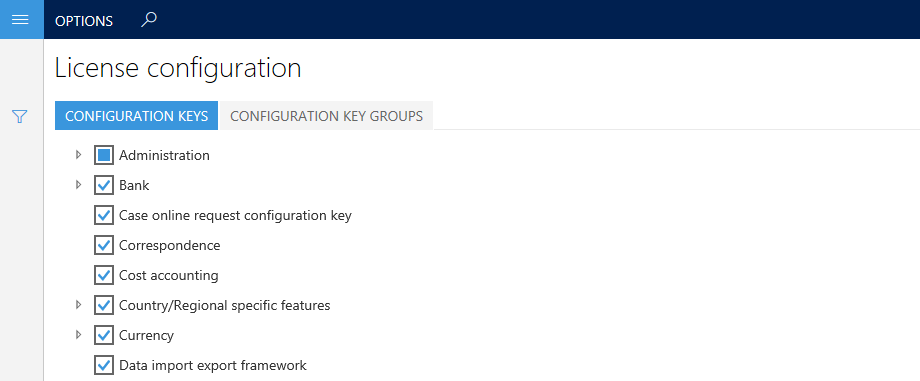 License configuration page when not in maintenance mode.