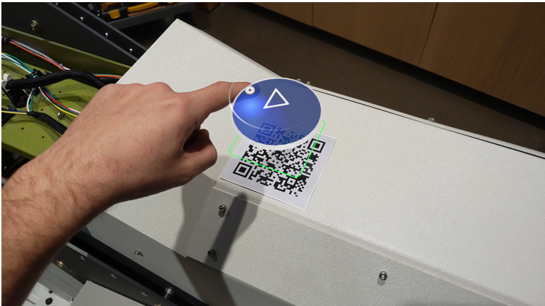 Contour vert et bouton de lecture.