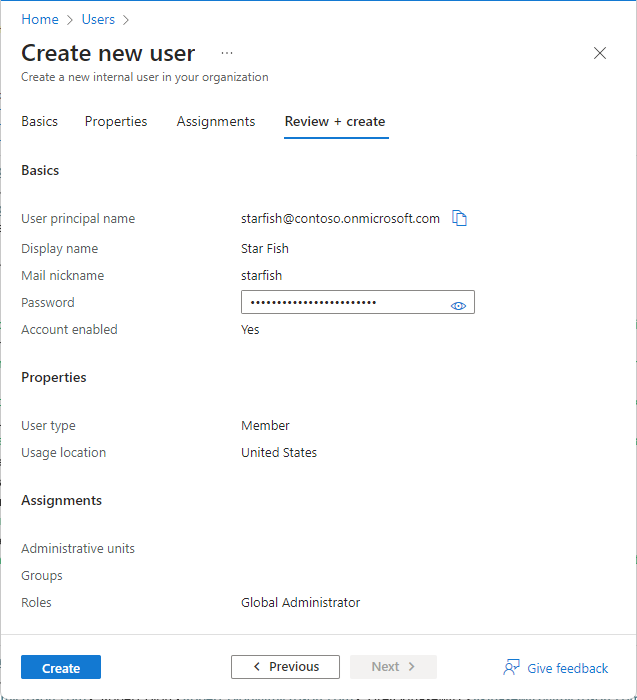 de la création d’un compte d’accès d’urgence dans l’ID Microsoft Entra.