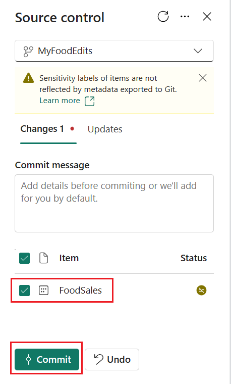 Capture d’écran de la validation des modifications de l’interface utilisateur.