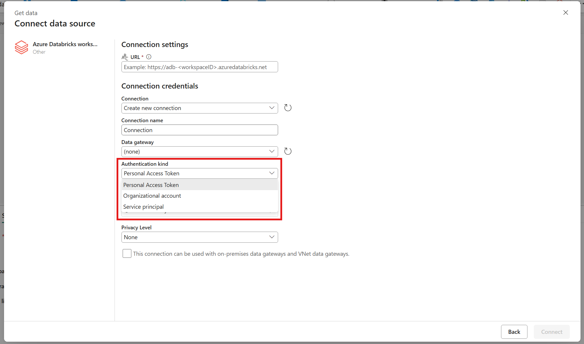 Capture d’écran montrant le type Notebooks de l’activité Azure Databricks.