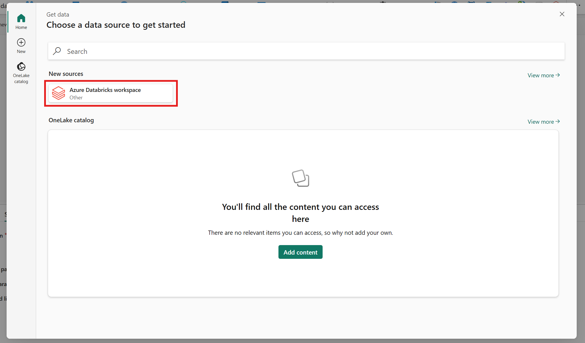 Capture d’écran montrant le processus de configuration de la connexion via la fenêtre contextuelle Get Data.