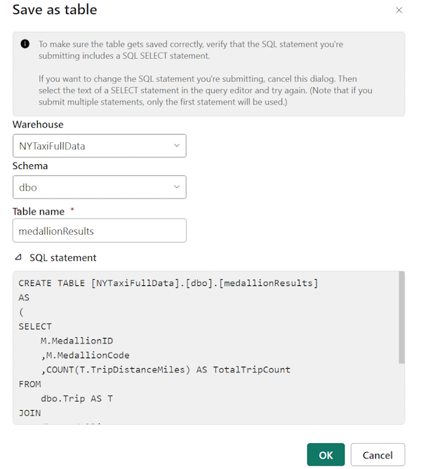 Capture d'écran montrant comment utiliser le menu Enregistrer sous table.