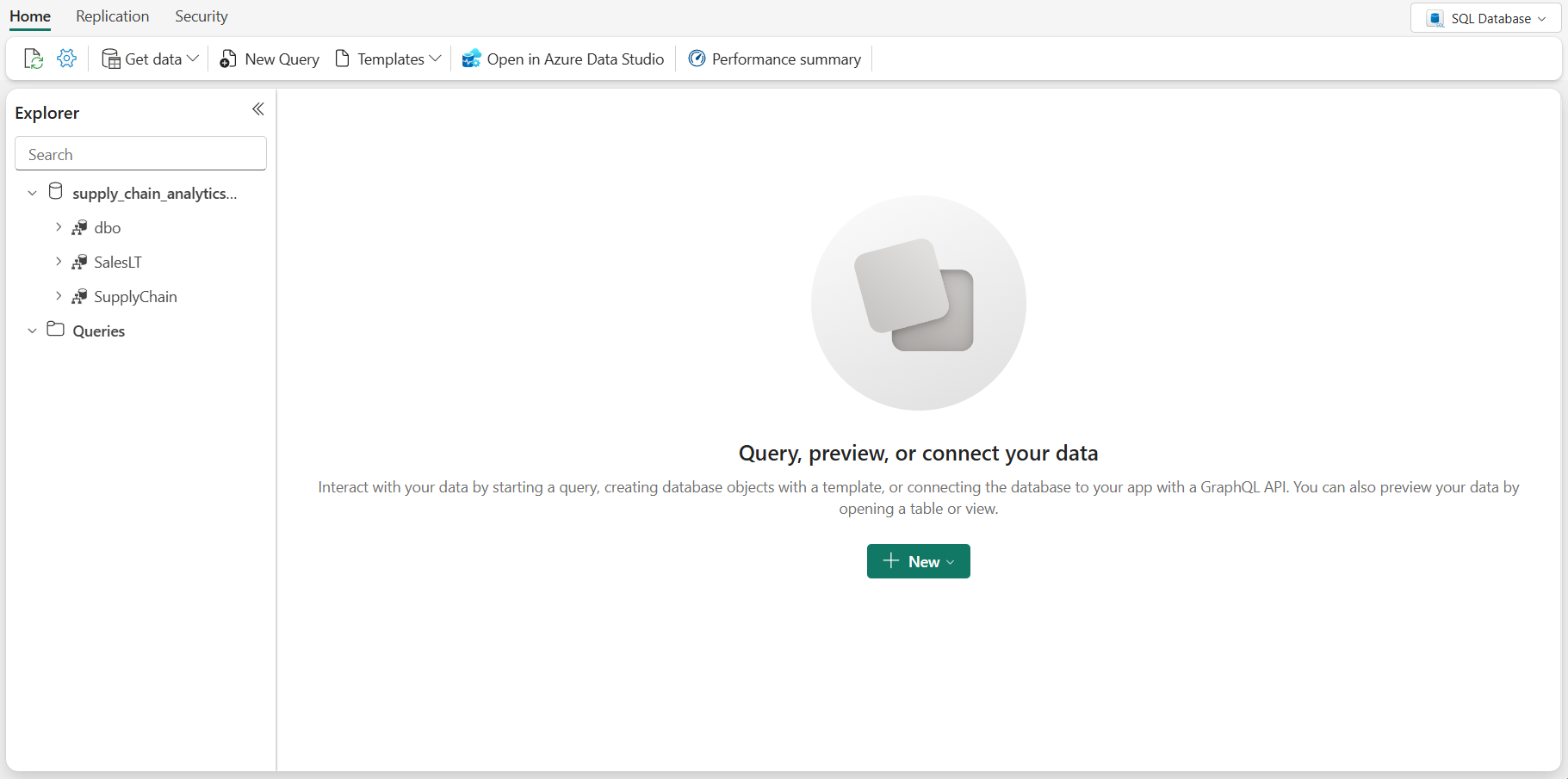 Capture d’écran montrant une base de données SQL ouverte.