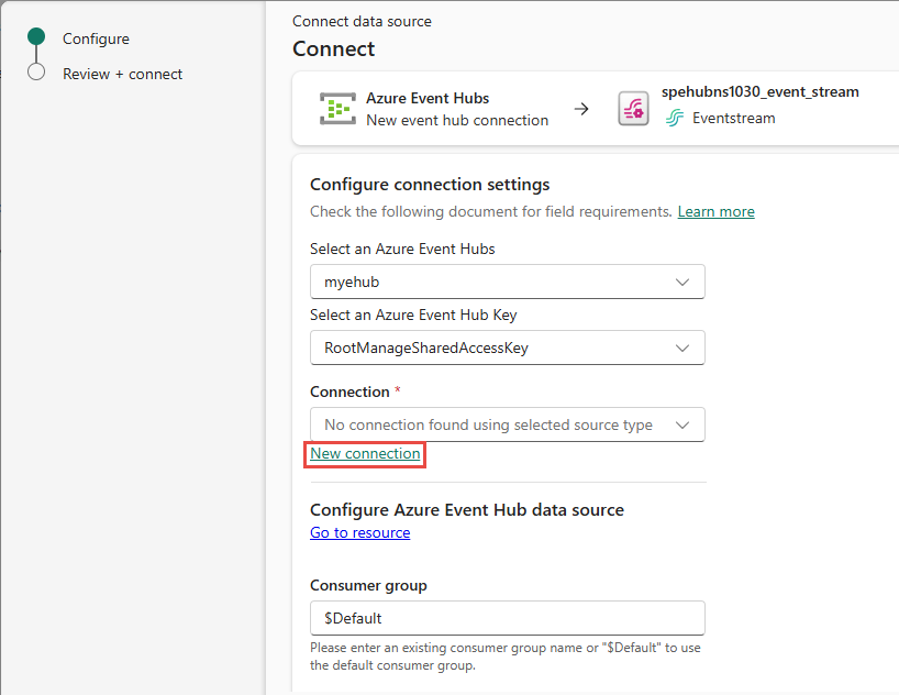 Capture d'écran de la page Se connecter avec le lien Nouvelle connexion sélectionné.