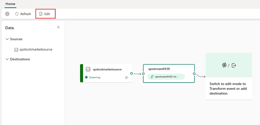 Capture d’écran montrant la sélection du bouton Modifier sur le ruban.