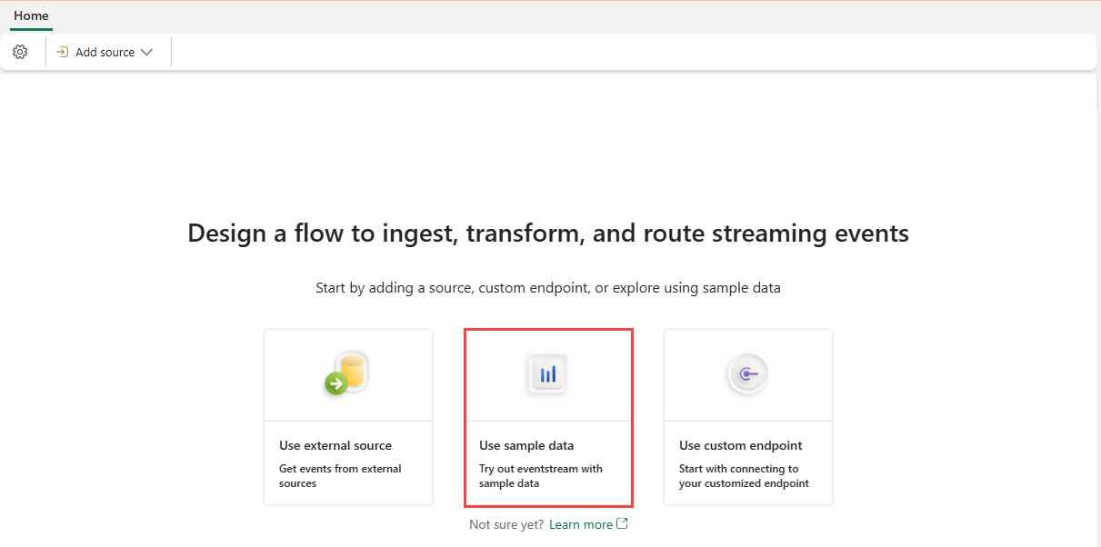 Capture d’écran de la vignette pour l’utilisation d’exemples de données.