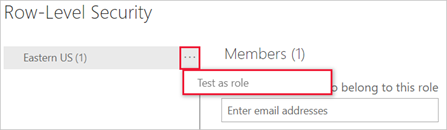 Capture d’écran de l’option Tester en tant que rôle.