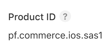 App Store Connect Product ID