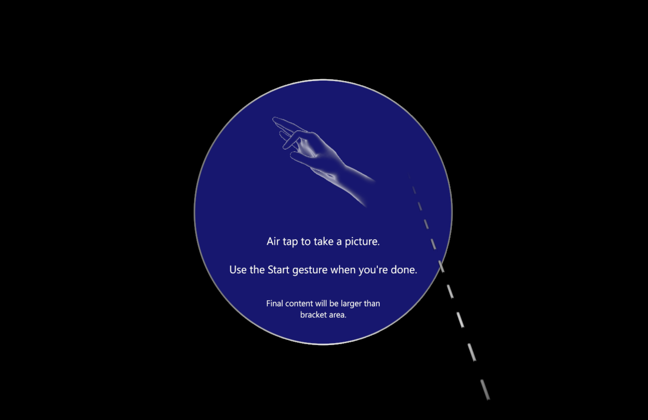 Capture d’écran montrant comment prendre une photo et quel contenu est inclus.