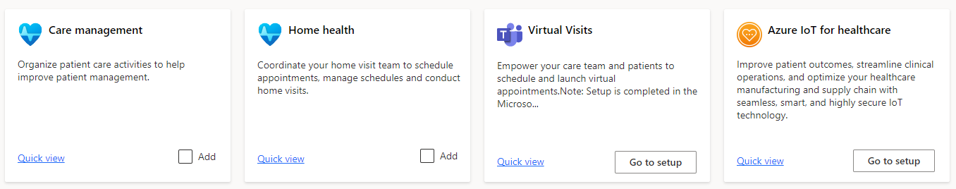 Une capture d’écran montrant les options de déploiement dans le Centre de solutions.