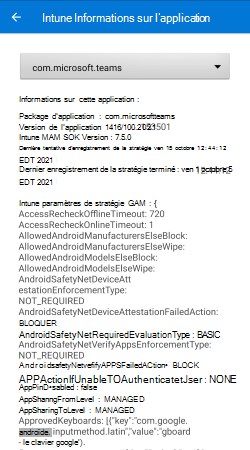 Intune Informations de l’application
