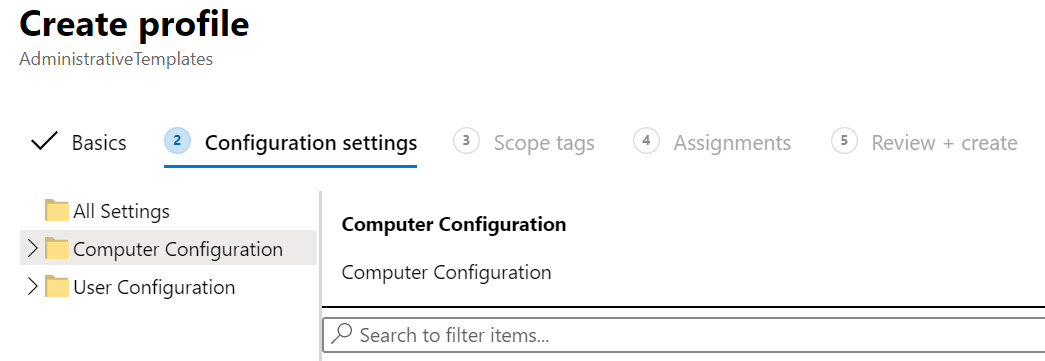 Capture d’écran montrant comment appliquer des paramètres de modèle ADMX aux utilisateurs et aux appareils dans Microsoft Intune.