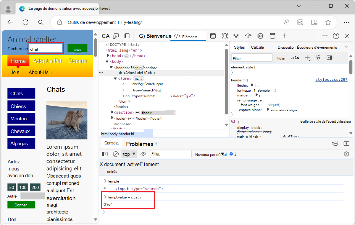 La valeur de l’élément prioritaire est remplacée par « cat »