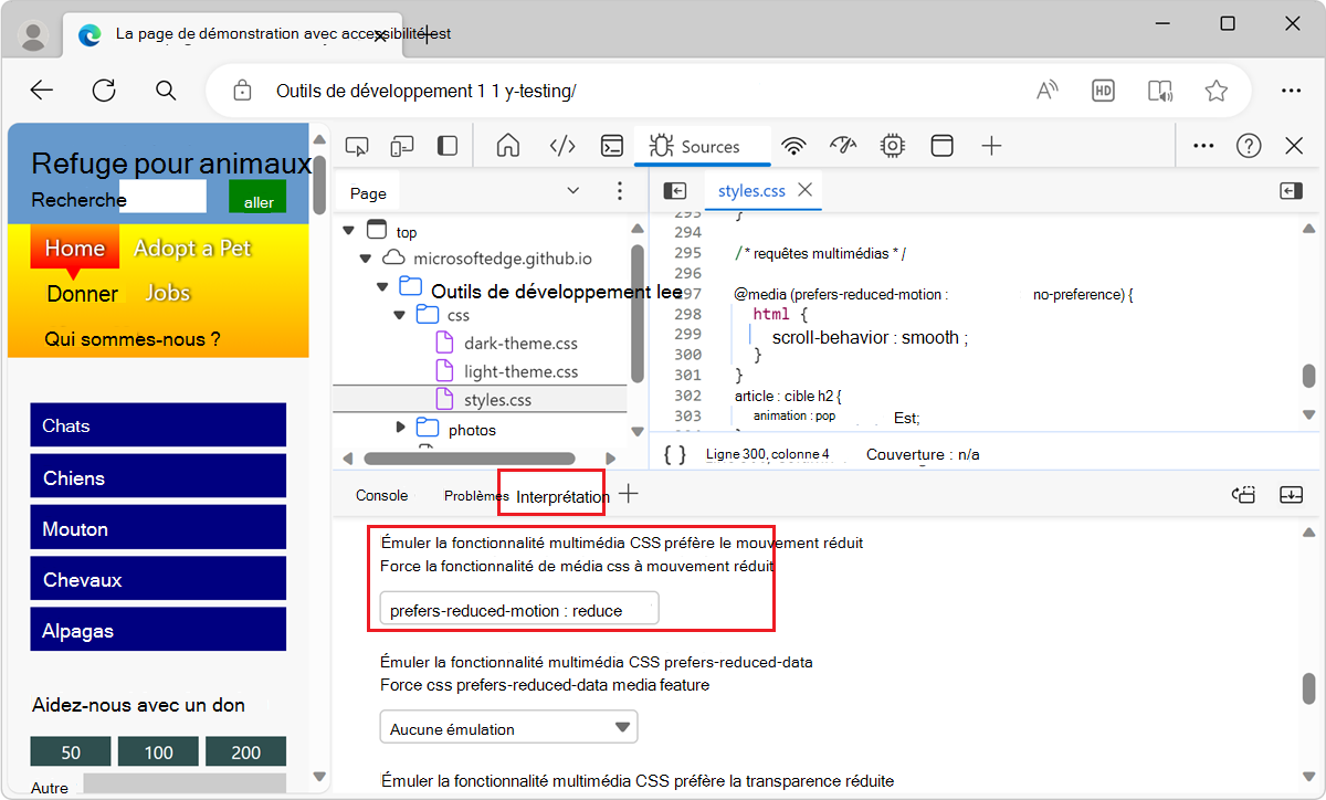 Simulation de mouvement réduit et css qui garantit que le défilement lisse se produit uniquement lorsque l’utilisateur le souhaite