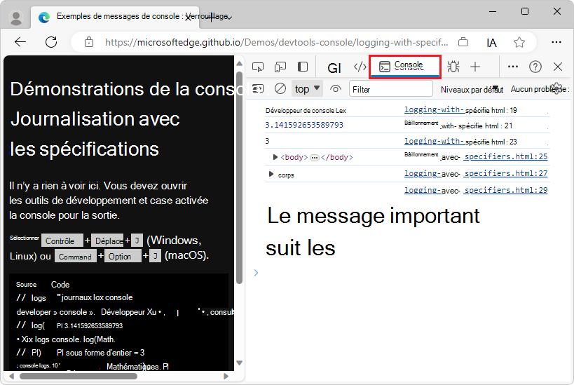 Utiliser des spécificateurs pour journaliser et convertir des valeurs