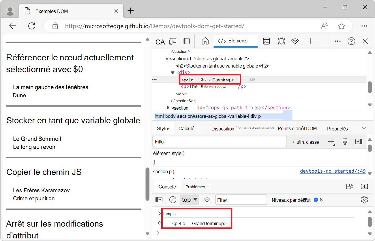 Résultat de l’expression temp1