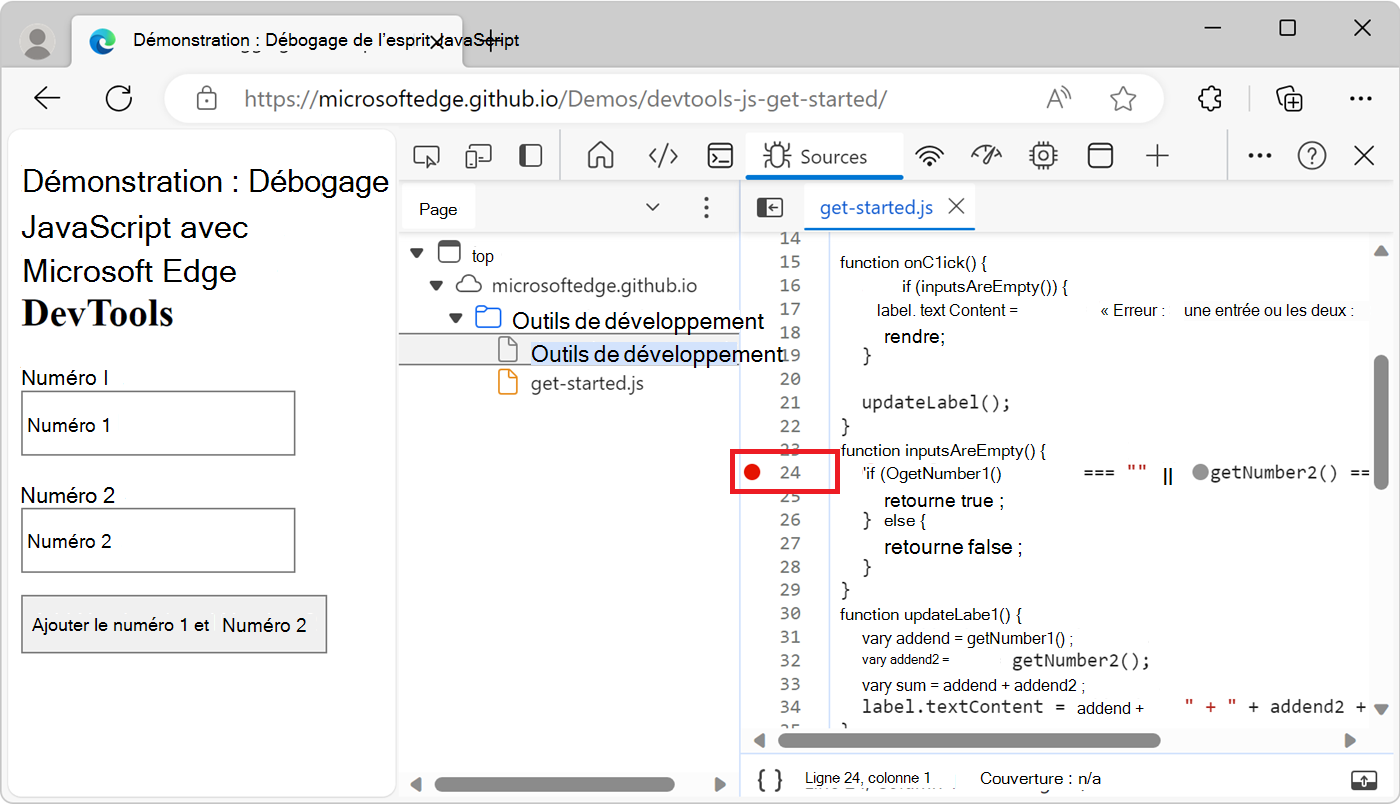 Un point d’arrêt de ligne de code