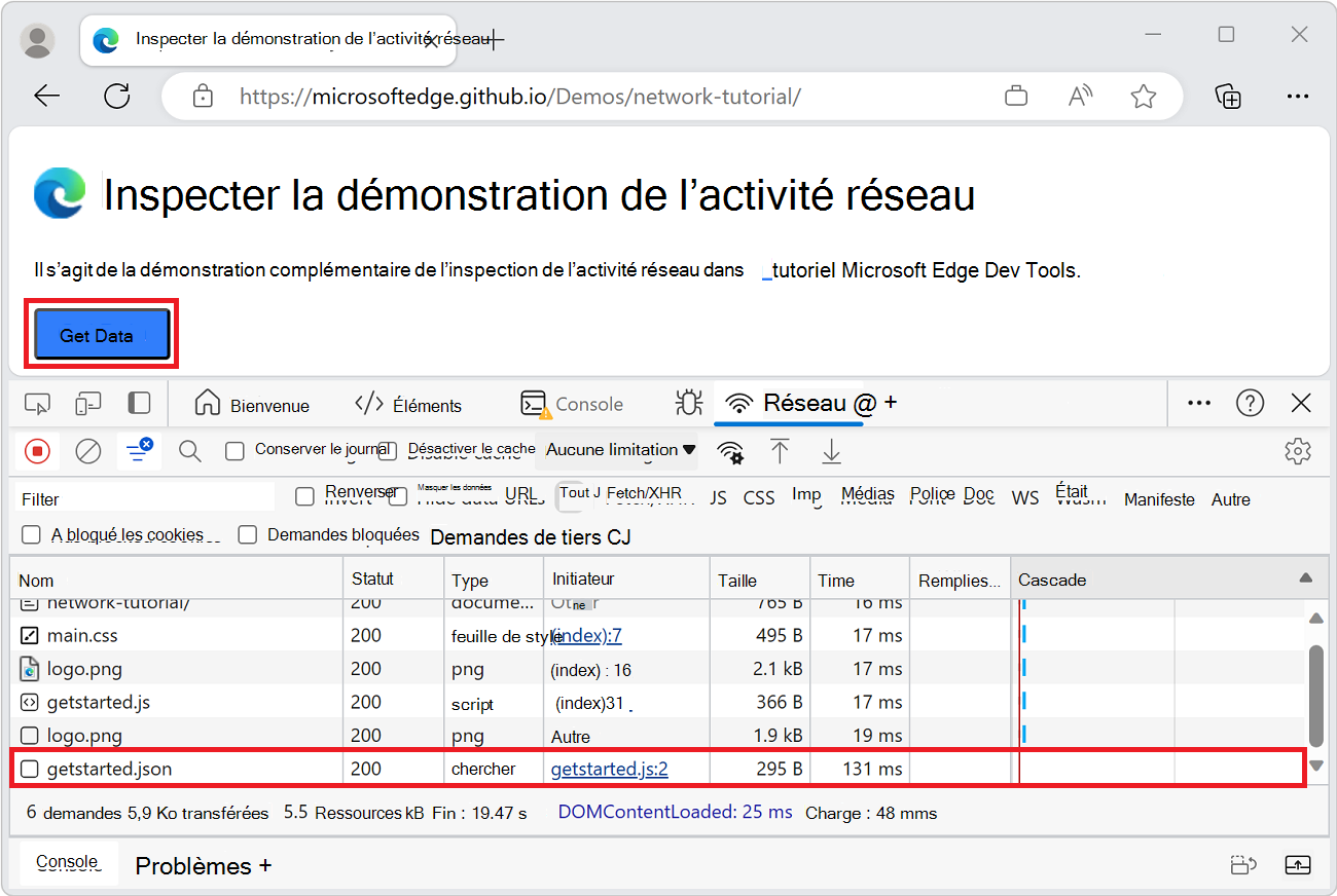Une nouvelle ressource dans le journal réseau