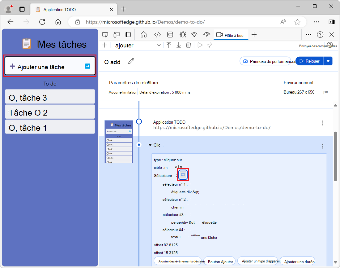 Bouton Sélectionner l’élément