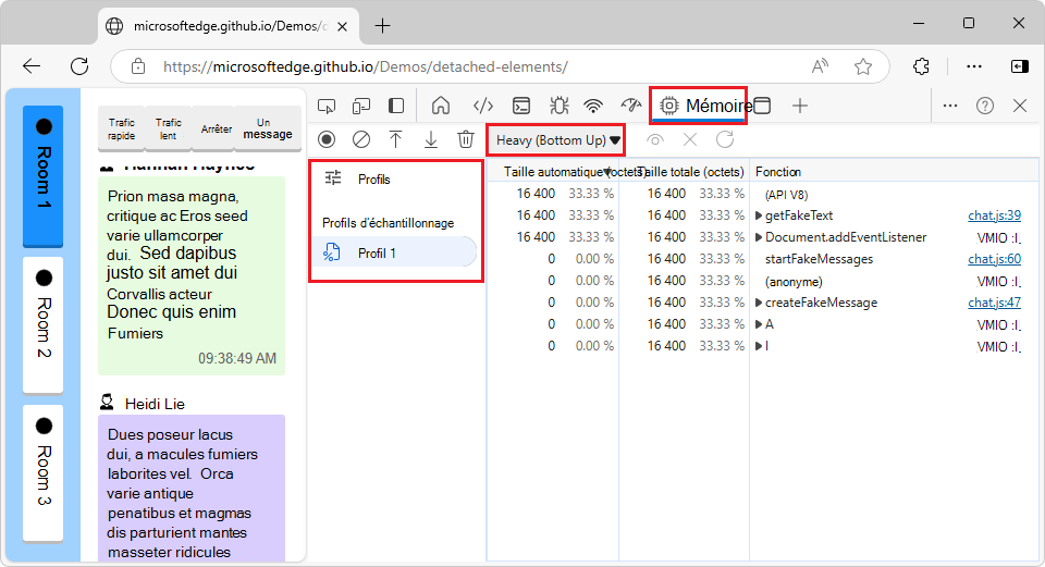 Nouveau profil répertorié dans la section « Profils d’échantillonnage » de la liste Profils