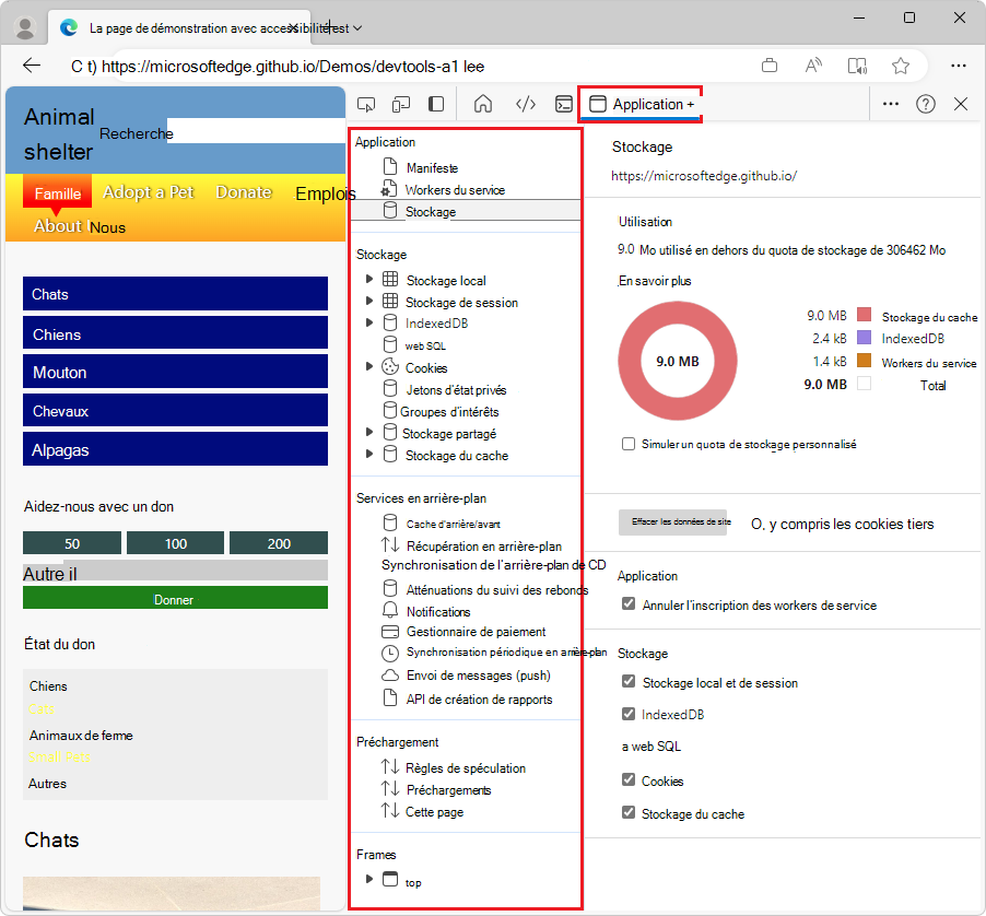 L’outil Application