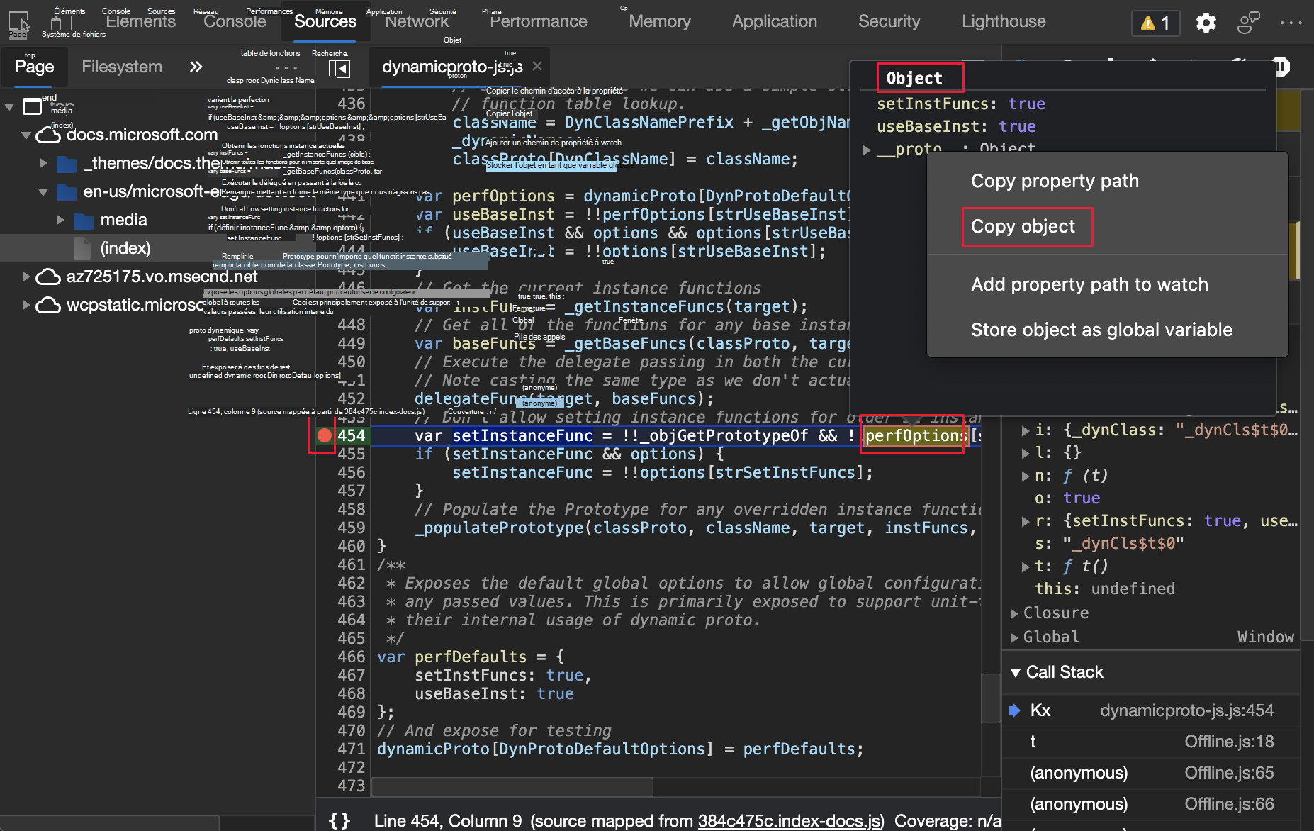 Copier un objet dans sources