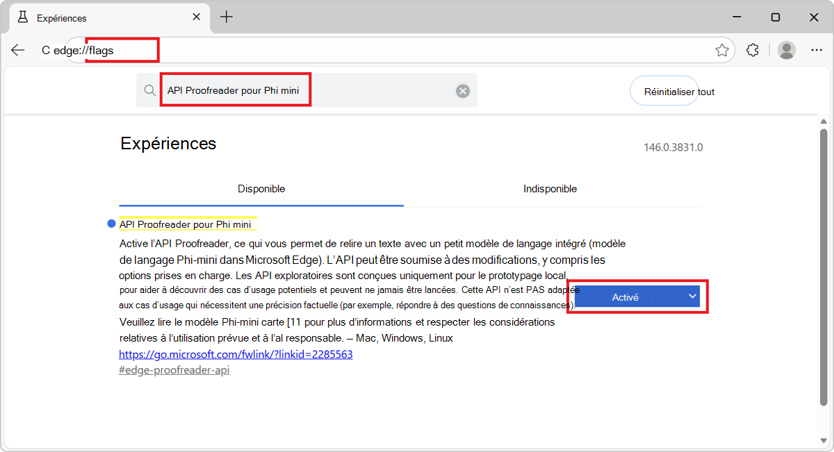 Page Indicateurs du navigateur