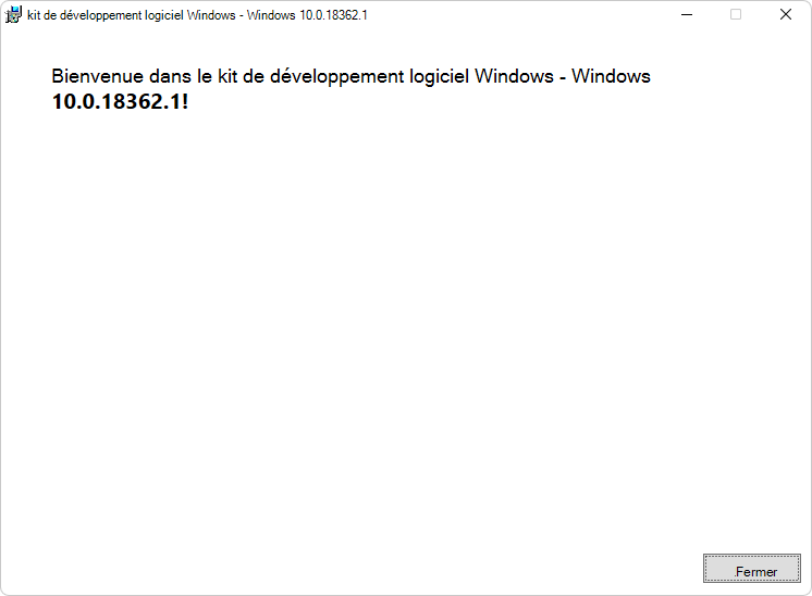 Bienvenue dans le SDK Windows