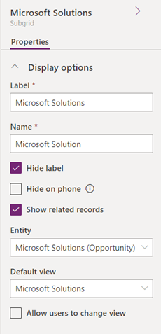 Capture d’écran montrant Les solutions Microsoft.