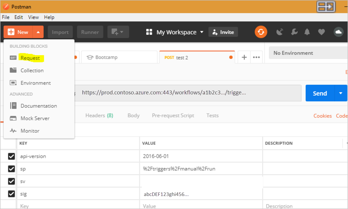 Demande de configuration de votre outil de test