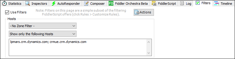 Filtrer le trafic affiché dans Fiddler UI Filtrer le trafic affiché dans Fiddler UI.