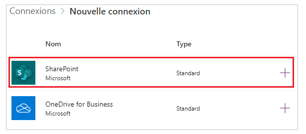 Sélectionner SharePoint Sélectionner SharePoint.