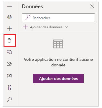 Sélectionner des données dans le volet de gauche Sélectionner des données dans le volet de gauche.