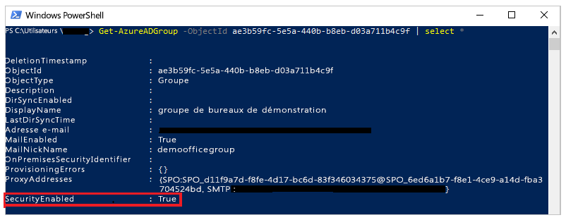 Vérifier la propriété SecurityEnabled Vérifier la propriété SecurityEnabled.