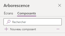 Capture d’écran montrant l’onglet Composants du volet Arborescence.