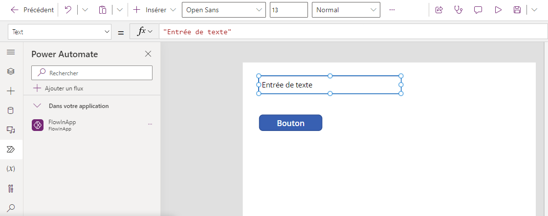 Capture d’écran montrant à quoi ressemble un flux associé dans Power Automate.
